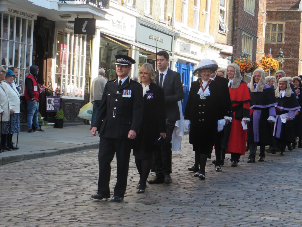 First came a senior police officer, then some officials, then the High Sherriff and behind her the judges - photo Jemima Bond