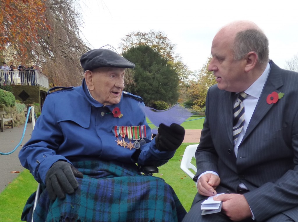 Ted Roberts a recent brain operation did not prevent him attending to remember old comrades.