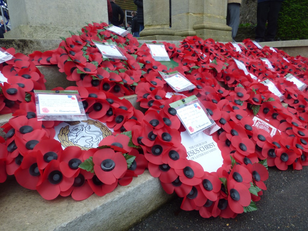 The poppy wreaths laid at Guildford's War Memorial this morning.