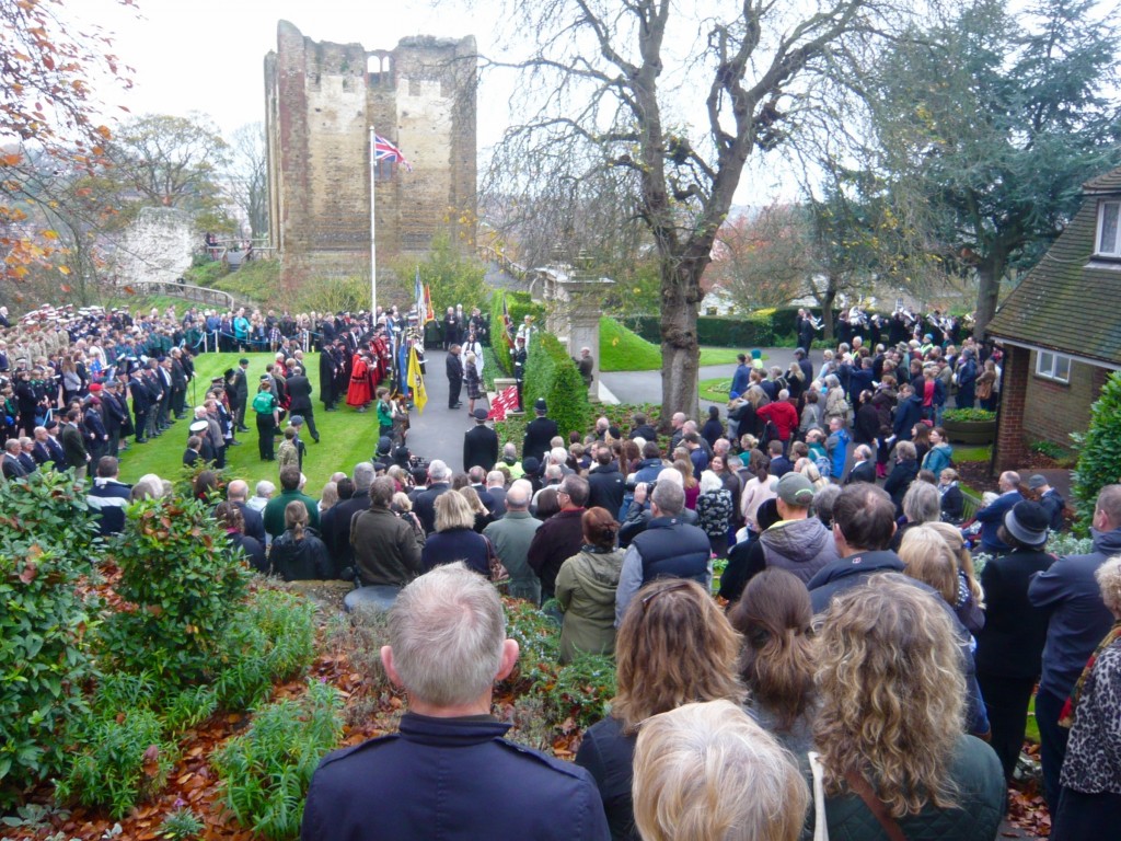 A large crowd of spectators gathered to witness the ceremony in the Castle Grounds.