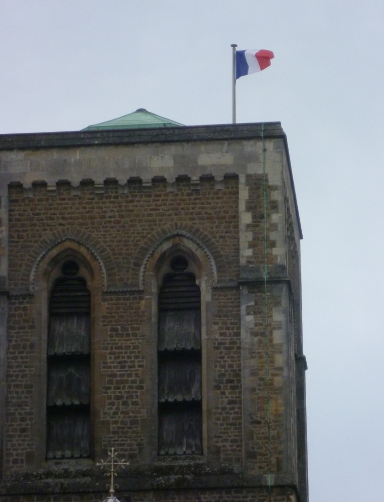 Tricolour at St Nics notice