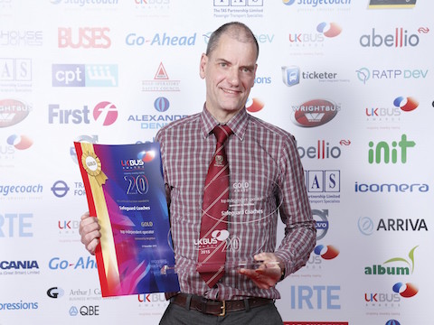 Safeguard's managing director, Andrew Halliday, with its prestigious Gold Award.