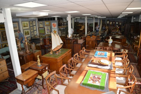 ‘One of the two floors of auction rooms at the Burnt Common salerooms where items can be viewed at leisure’