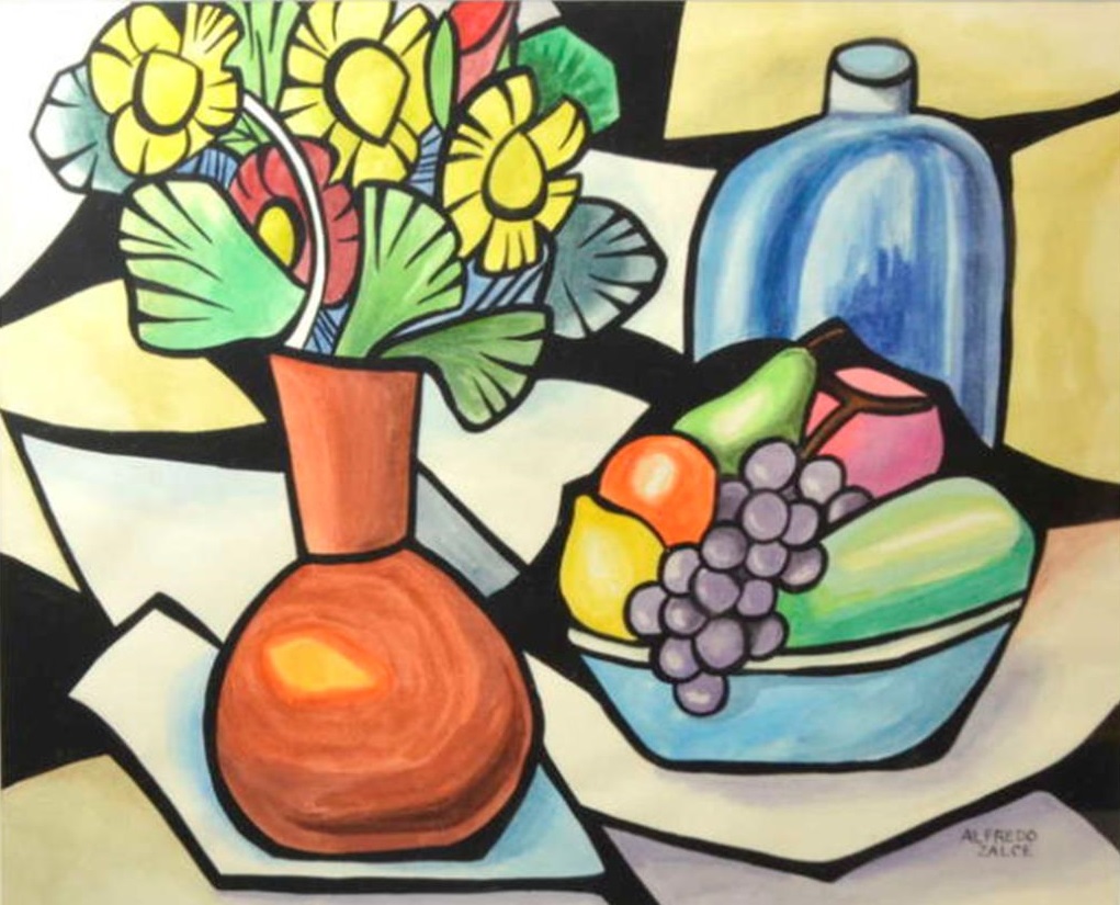 Alfredo Zalce (Mexican, 1908-2003), still-life with flowers and fruit, signed, watercolour (£400 to £600)