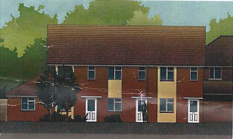 An artist's impression on what the houses may look like, From Limus xxx flyer.