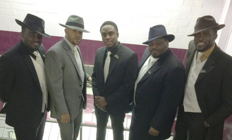 Emmanuel Dadey with The Drifters,Michael Williams, Daniel Bowen-Smith, Damion Charles and Ryan King.