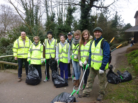 A community litter pick in March 2015 organised by David Rose as part of his Joining In! project in the Westborough ward. Members of the community and students from the University of Surrey volunteered. The area cleaned was around the tesco store - an unfortunate grot spot!