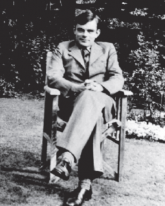 Alan Turing pictured at his family home in Guildford