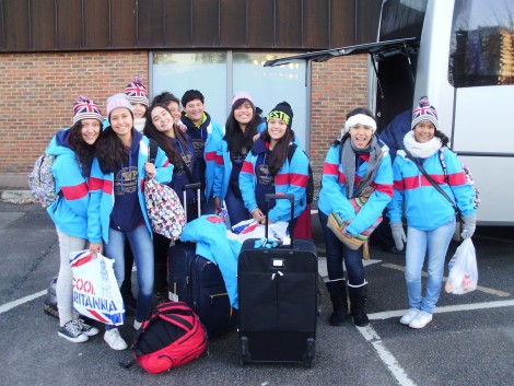 Excited students from Mexico arriving in Guildford for their trip to the UK.
