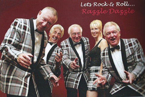 Mick (far right) with the rock 'n'roll band Razzle Dazzle.