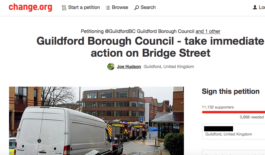 The online petition demanding action to improve pedestrian safety in Bridge Street hhas now attracted over 11,000 signatures.