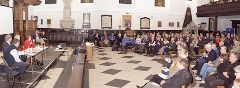 Holy Trinity Church was packed for the meeting. Pictures by John Powell.