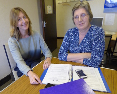 Sally Taylorson (left), who leads the scheme, with Amanda Creese, the advisor at the advice sessions in the GP surgeries.