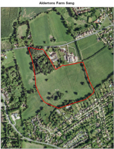 Outline of a proposed SANG at Alderton's Farm, Send Marsh