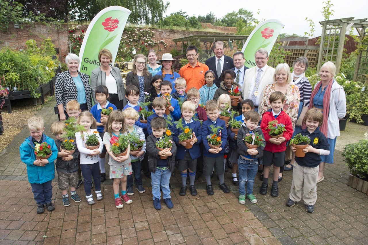 Some of the winners in Guildford In Bloom School's Awards 2016.