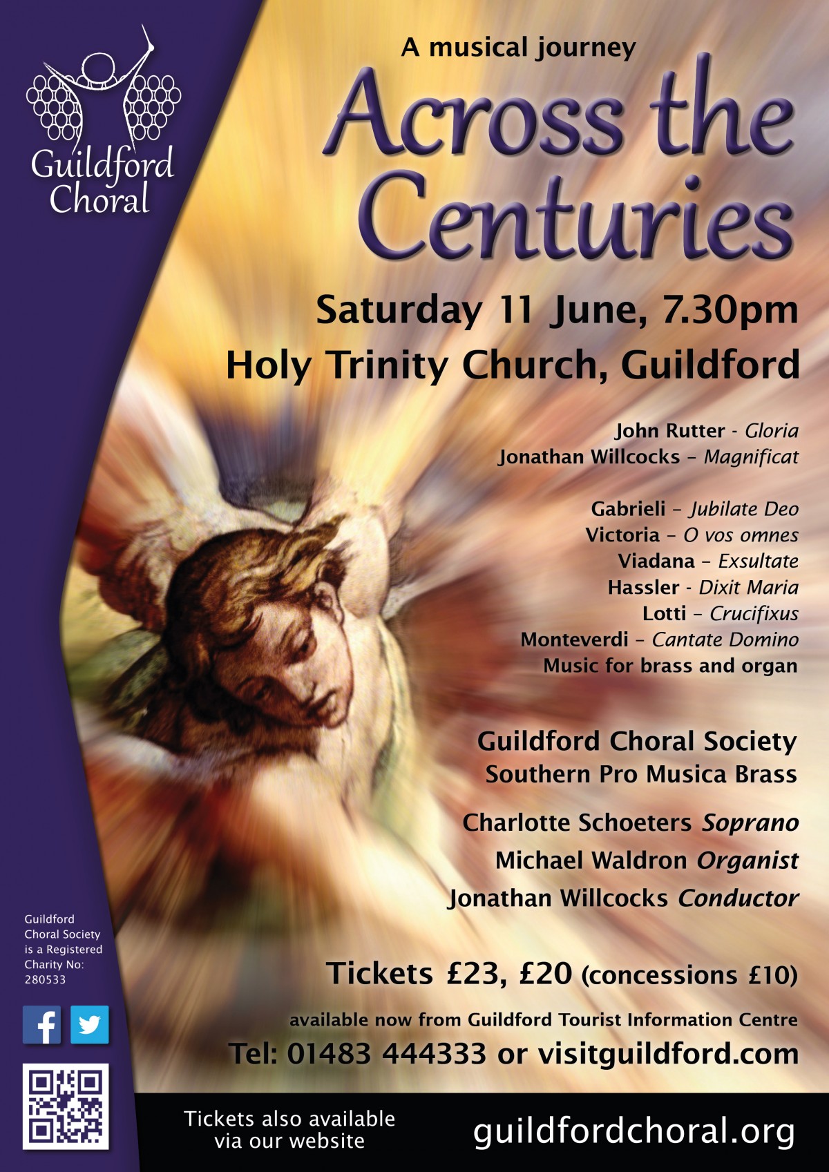 Music from "Across the centuries" with pieces from Montiverdi to John Rutter to Jonathan Willcocks. Click on the image to enlarge it.