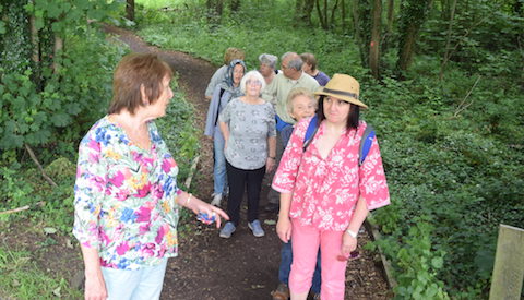 Walkers enjoying the countryside on their walk from Boxgrove to the Riverside Park Nature reserve and back.