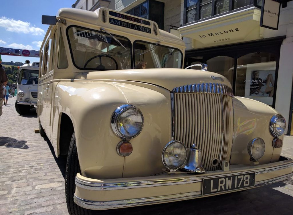 The oldest ambulance present was this restored 1951 Daimler DC-27, originally from Coventry, now privately owned - the sirens make for a quick school run.