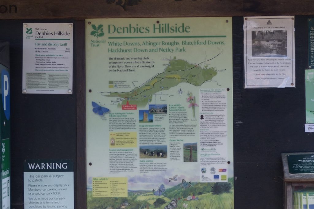 Notice board at Denbies Hillside.