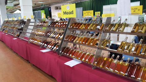 Mead in competition at the National Honey Show.
