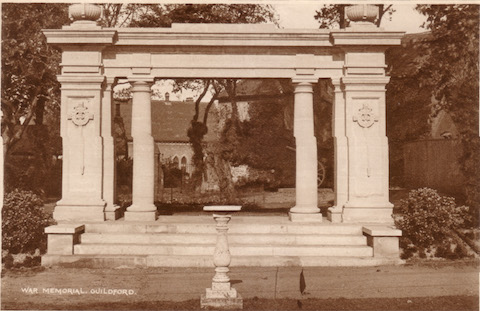 Guildford's war memorial in the Castle Grounds pictured not long after it had been dedicated in 1921.