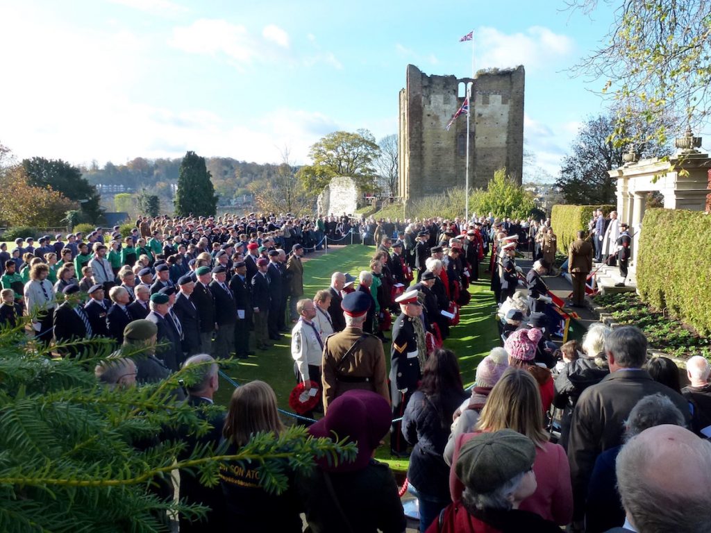 Hundreds gathered in the Castle Grounds at Guildford to pay their respects to those who have been killed in conflicts since 1914.