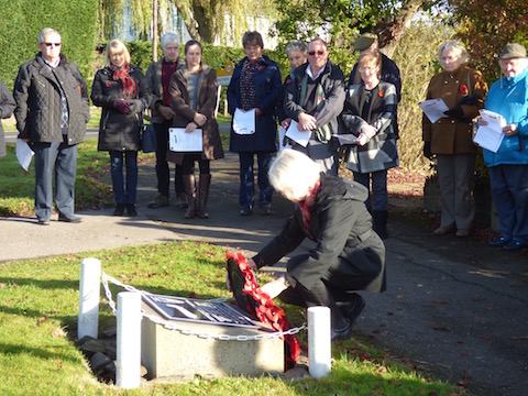 Wreath laying at the war memorial in Jacobs well on Friday morning (November 11).