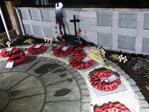 Wreaths laid at the Stoughton & Westborough Branch of the Royal British Legion at its memorial in Northway, Guidford.