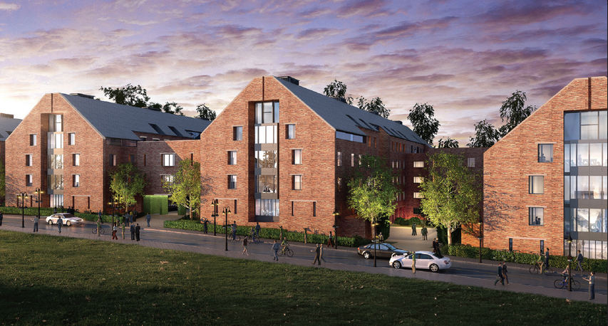 Artists impression of the new student accommodation being built at Manor Park